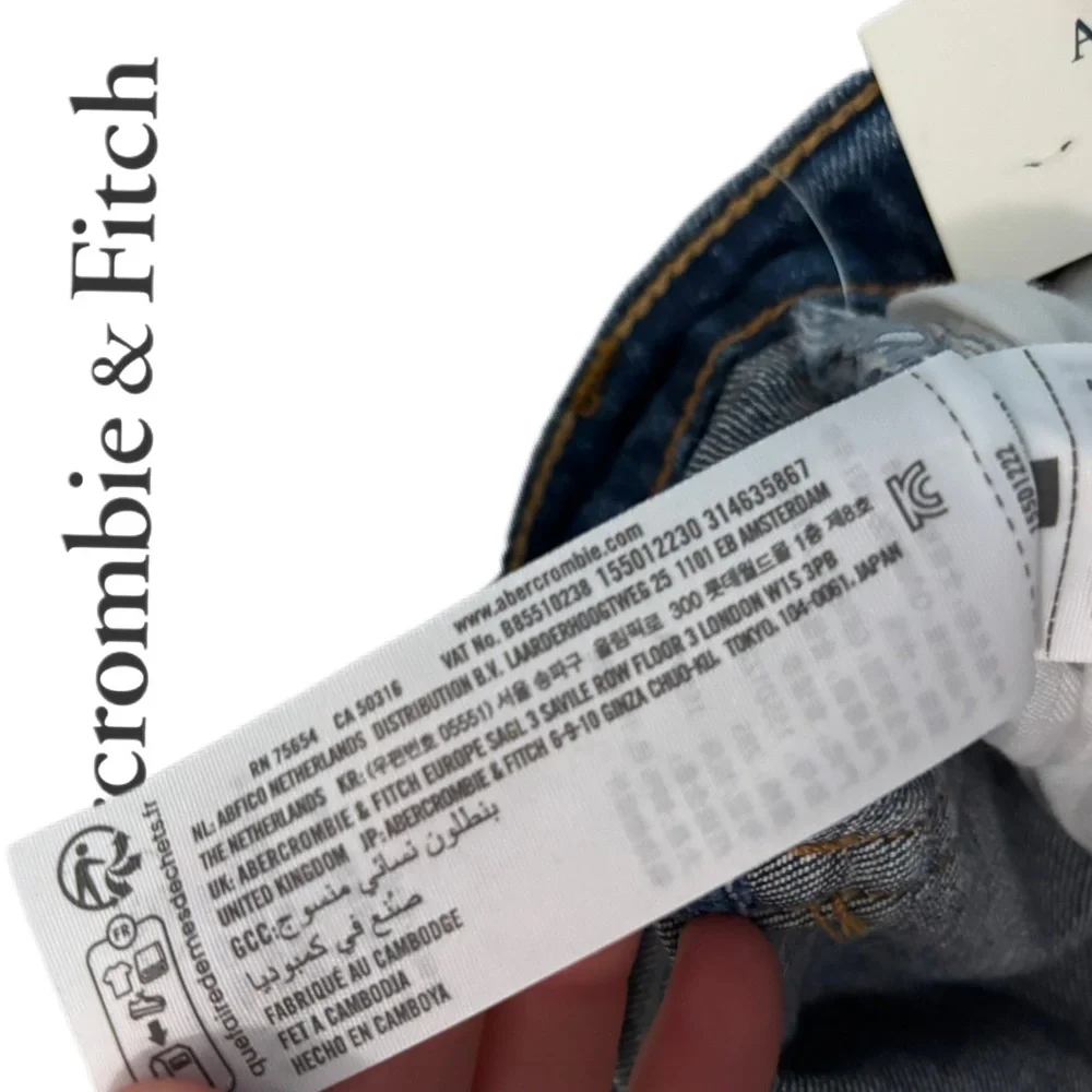 Abercrombie & Fitch The Ankle Straight Ultra High Rise Distressed Jeans 28/ 6S - Picture 11 of 16